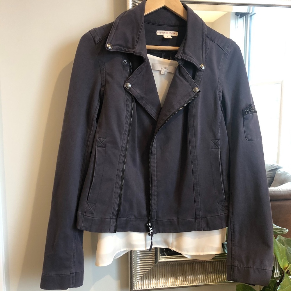 Evereve Gray Stretch Moto Jacket - Peyton Jensen